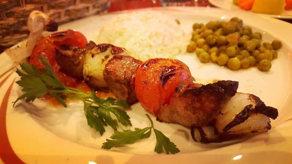 Lamb kebab.