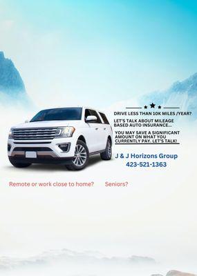 If you drive less than 10,000 miles per year, I can save you money on your auto insurance!