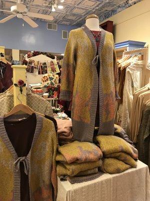 Sweaters including cardigan and turtlenecks.