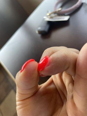 This is two days of having dip on my nails.