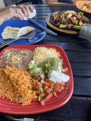 Chicken and steak fajitas