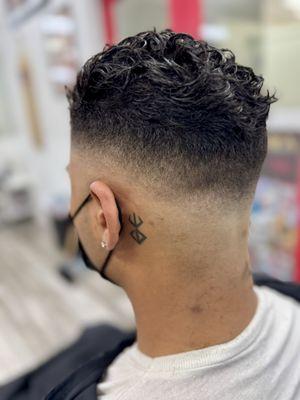Curly Top Fade