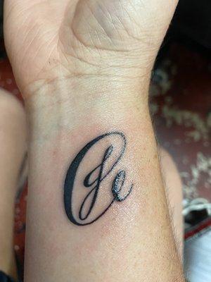 My husband's, mine, and my daughters initials