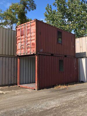Containers on the lot ready to be delivered