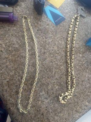 14k diamond cut rope chain 8.7mm 27" length