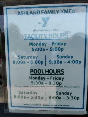 Updated Hours - July 2024