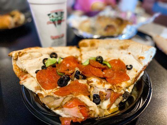 Two pounds of the MammaMia pizza. Incredible portion and tasted great.