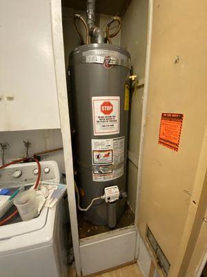 Water heater installed