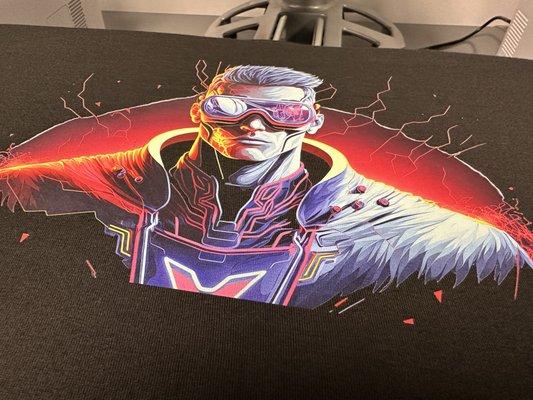 Output of a ColDesi Direct to Film printer applied to a shirt.