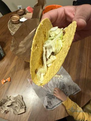 My hard shell tacos didn't have meat in them