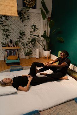 Traditional Thai Massage, given by provider & LMT, Kimari Johnson.