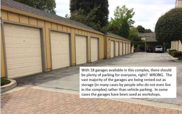 Most garages are used for storage, not parking.