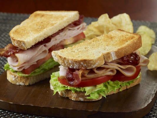 The tried and true Turkey BLT is served on toasted sourdough bread and is great for a light dinner.