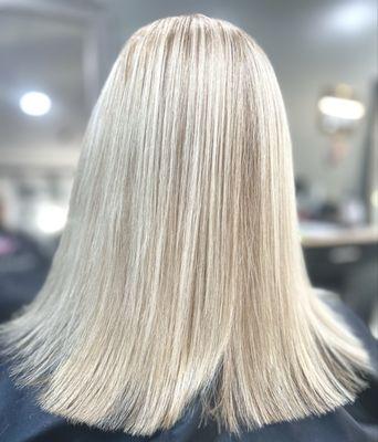 Heavy blonde highlights