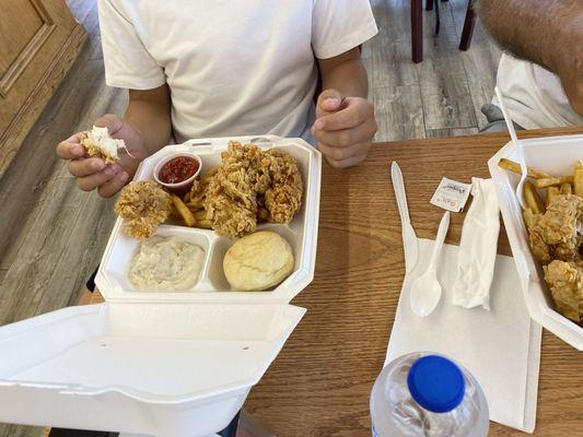 2pc Chicken Finger Meal - served with homestyle gravy and roll