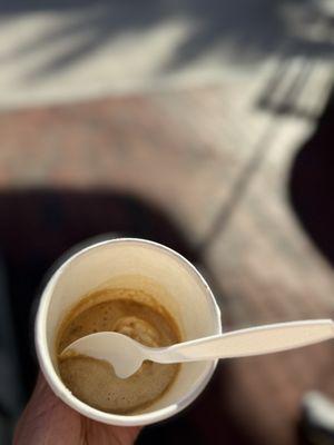 Affogato with apple crisp ice cream