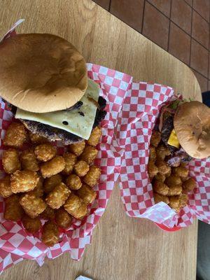 Mushroom Swiss and bacon Jumbo Burger