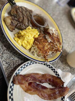 Ribeye Steak & Eggs + Side of Bacon (4/5)