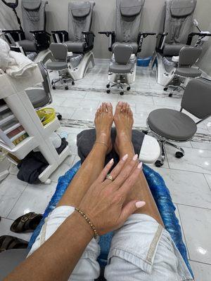 Standard gel pedicure and fill, don't by Christopher and Jessica who I highly recommend as technicians.