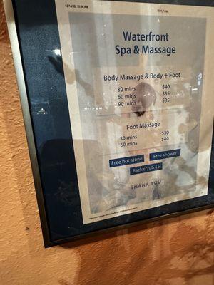 Prices, without the $20 dollar tip requirement