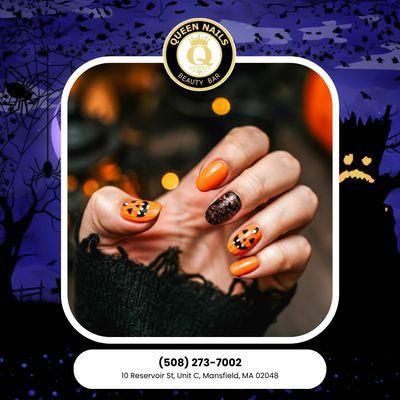 Your costume is ready but are your nails? Don't ghost us - schedule your Halloween nail art today!