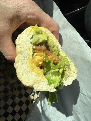 Veggie sandwich served hot