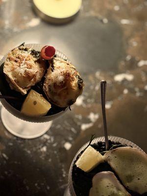 Collard Green Rockefeller Oysters