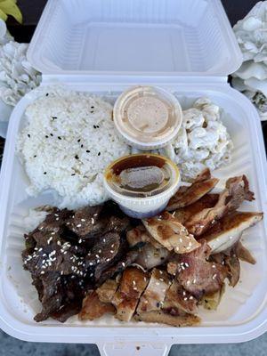Hawaiian bbq beef and chicken combo