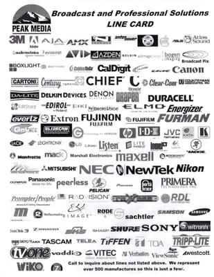 Manufacturer Line Card