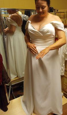 Custom sleeves for the bridal dress.