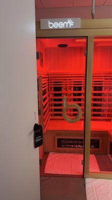 View of Sauna from hallway.