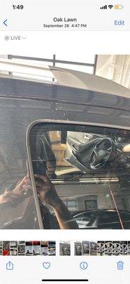 Bird poop still on the window because they only gave me a $3 car wash.