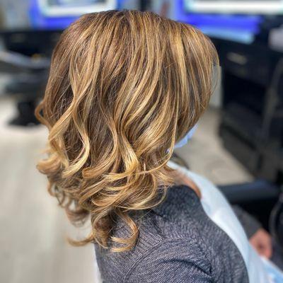 Hair style balayage grey coverage