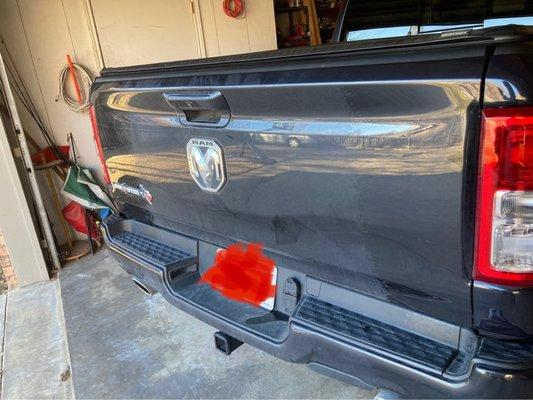 At least 3 feet of the tailgate not even touched. The front was not much better.