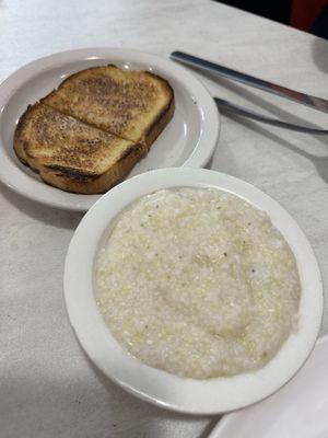 Grits, toast