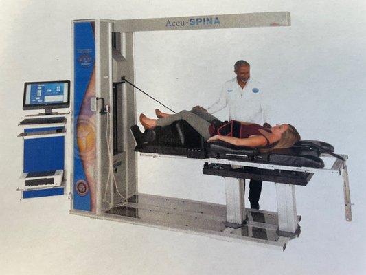 One of our non-surgical spinal decompression tables