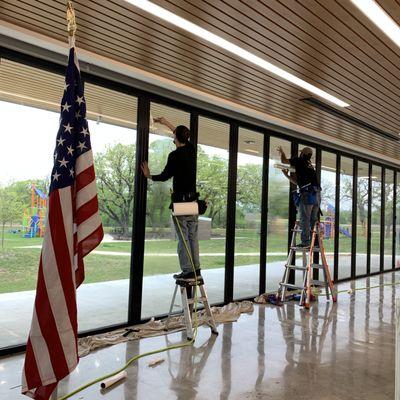 Making schools safer to protect children and staff. Security window film installation by Metro Tint Texas, your Dallas 3M Prestige dealer.