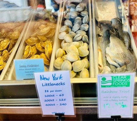 Clams and other seafood