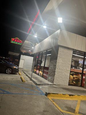 Old gas station turned into a restaurant