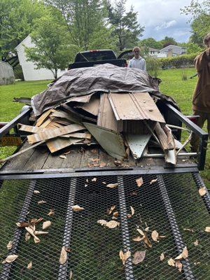 The aftermath of a shed.