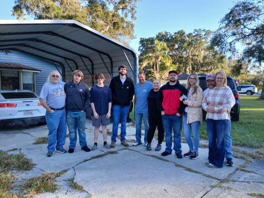 Cracks in concrete with weeds growing through .
Dangerous to walk on.