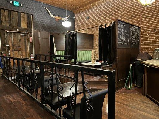 Private Booths with curtains for more privacy