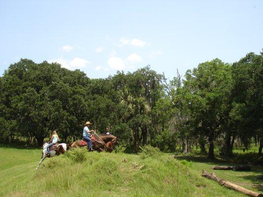 up and down hills on the Course