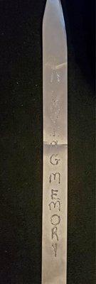 Memorial sash (charged extra for)
