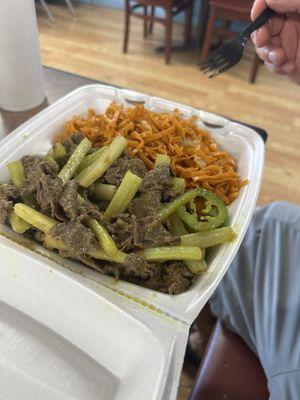 Lemongrass beef with chowmein