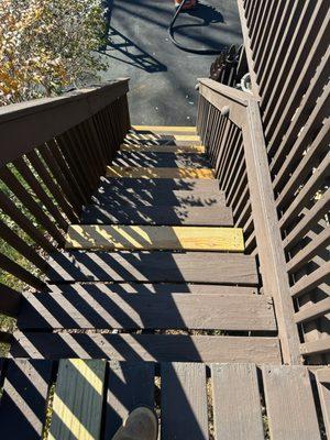 Hunt Project Lexington KY - deck stair repairs replacing rotted steps