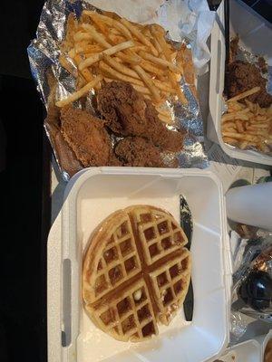 Fried chicken and waffles