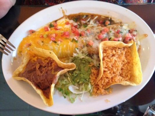 Chicken Zarape with rice & beans at Don Habanero