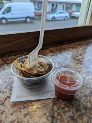 Small smoked mussel cocktail