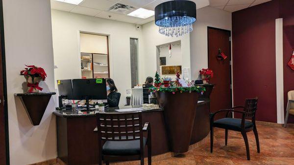 Check in desk inside office